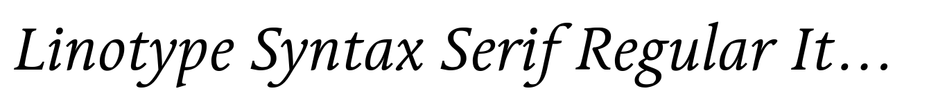 Linotype Syntax Serif Regular Italic OsF image